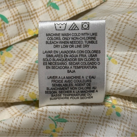 Wrangler Women’s Long Sleeve Button Snap Blouse Yellow Plaid Floral NWT Size S - Picture 9 of 11